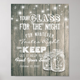 Bröllop-sätesglas för nattens skull poster