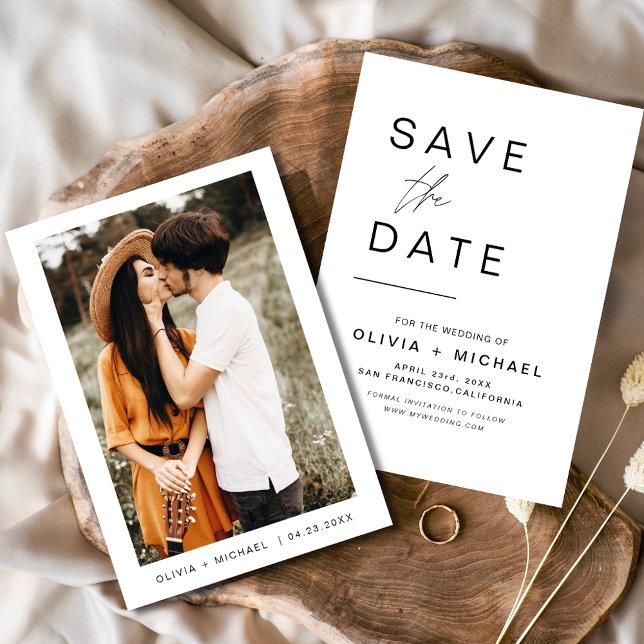 Bröllop Save the Date Foto Minimalist Spara Datumet (Skapare uppladdad)