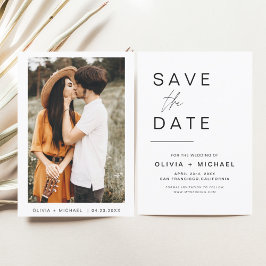 Bröllop Save the Date Foto Minimalist Spara Datumet