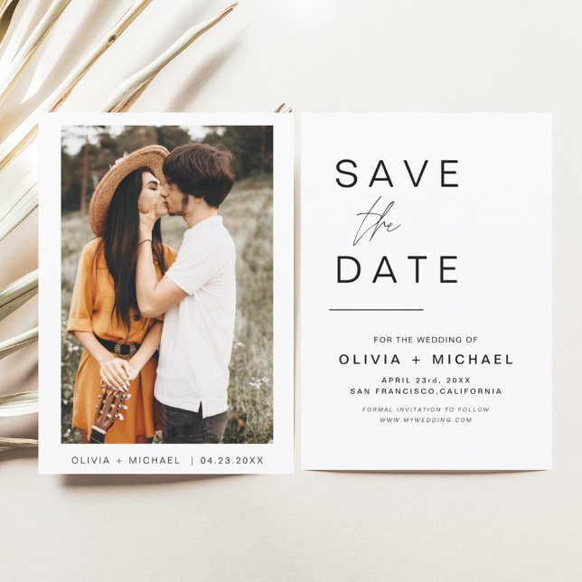 Bröllop Save the Date Foto Minimalist Spara Datumet (Skapare uppladdad)