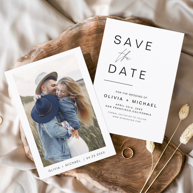 Bröllop Save the Date Foto Minimalist Spara Datumet (Skapare uppladdad)
