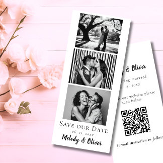 Bröllop Save the Date Fotoautomat QR-kod Unik Spara Datumet