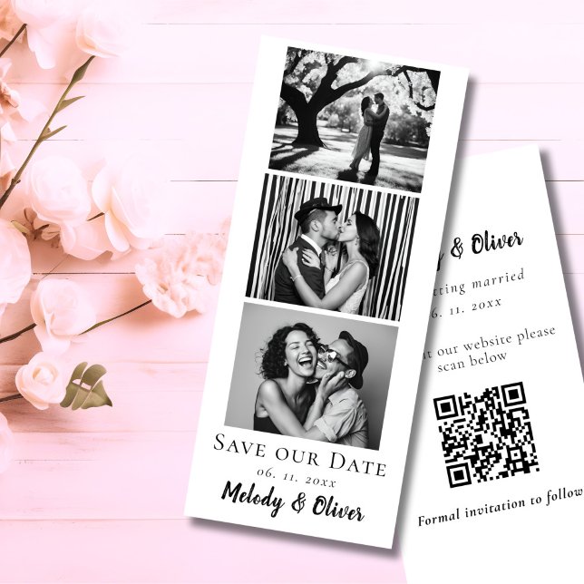 Bröllop Save the Date Fotoautomat QR-kod Unik Spara Datumet (Skapare uppladdad)