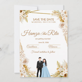 Bröllop Save The Date-kort för första gången Inbjudningar