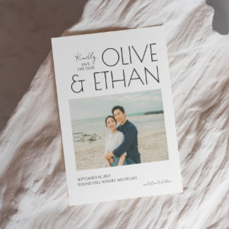 Bröllop save the date kort inbjudan Elegant bröllo