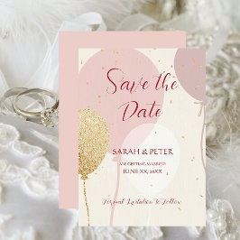Bröllop Save The Date-kort Pink Gold Spara Datumet