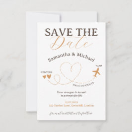 Bröllop Save the Date resa flyg plan Spara Datumet