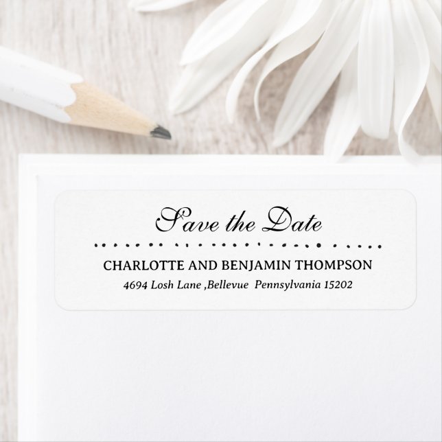 Bröllop Save The Date Returadress Etikett (Insitu)