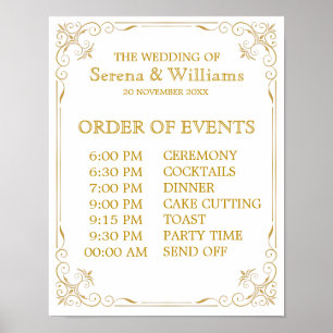 Bröllop schemaläggning av händelselogg   Gatsby Ar Poster