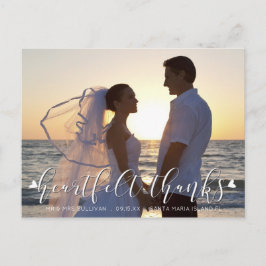 Bröllop Script HEARTFELT TACK FRAM/Tillbaka-foton Vykort
