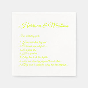 Bröllop Script namn par Roligt Facts, chartreuse Pappersservett