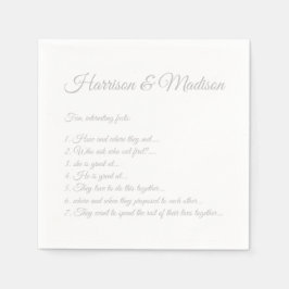 Bröllop Script namn par Roligt Facts grått Pappersservett