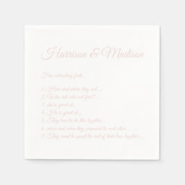 Bröllop Script namn par Roligt Facts  rosa Pappersservett