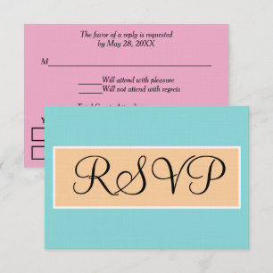 Bröllop Seafoam Blå Rosa Sandstrand RSVP OSA Kort