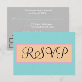 Bröllop Seafoam Blå Silver Rosa RSVP OSA Kort
