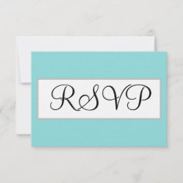 Bröllop Seafoam Blå Silver RSVP-kort OSA Kort
