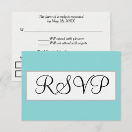 Bröllop Seafoam Blå Silver RSVP-kort OSA Kort
