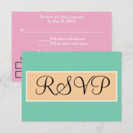 Bröllop Seafoam Grön Rosa Sandstrand RSVP OSA Kort