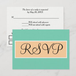 Bröllop Seafoam Grön Sandstrand RSVP OSA Kort