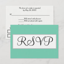 Bröllop Seafoam Grön Silver RSVP