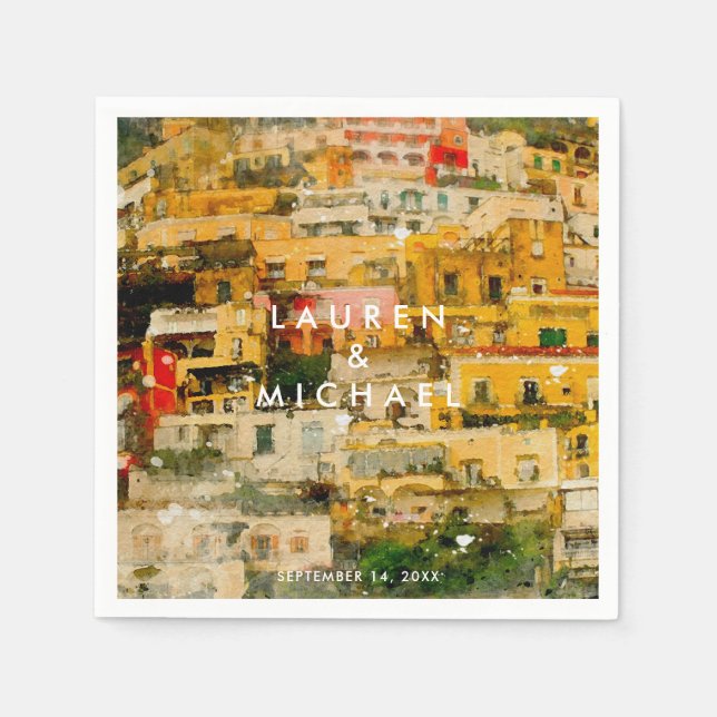 Bröllop-servetter med italien vid sommartidningen pappersservett (Framsidan)