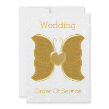 Bröllop serviceorder Guld Butterfly Heart
