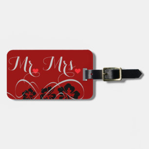 Bröllop Set - Hibiscus Flourish Black Red Bagagebricka