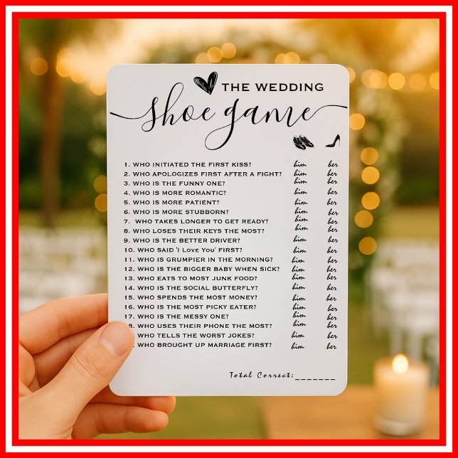 Bröllop Shoe Game sa att hon sa Elegant Game Inbjudningar (Skapare uppladdad)