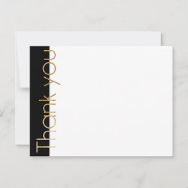 Bröllop/Shower Tack för Eleganten Guld & Black Kort
