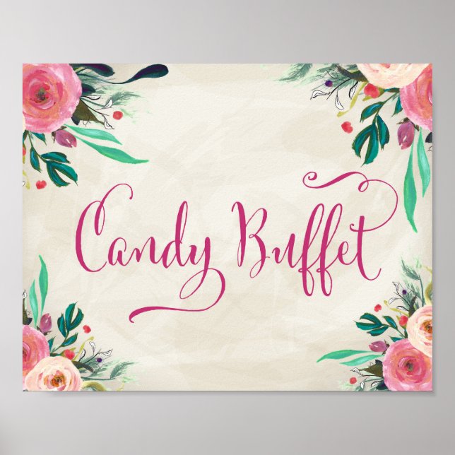 Bröllop Sign-Candy Buffet Poster (Framsidan)