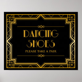 Bröllop Sign - Dancing Shoes Gatsby Bröllop Sign Poster