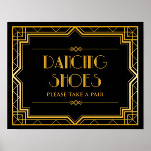 Bröllop Sign - Dancing Shoes Gatsby Bröllop Sign Poster