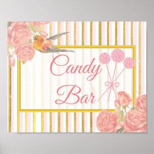 Bröllop Sign for Candy Pub, Rosa Lollipops Poster