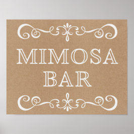 Bröllop Sign - Mimosa Pub Rustic Bröllop Sign Poster