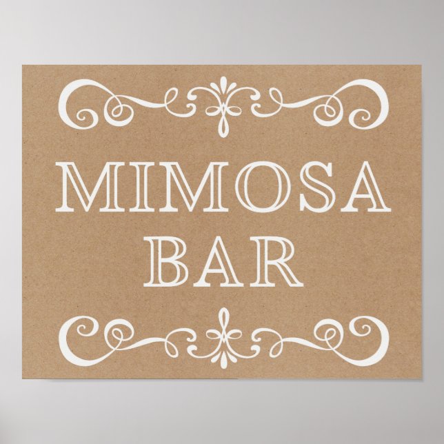 Bröllop Sign - Mimosa Pub Rustic Bröllop Sign Poster (Framsidan)
