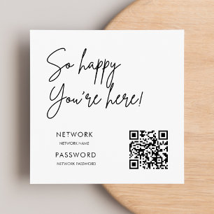Bröllop-signatur för minimalistisk modern WiFi-lös Pappersservett