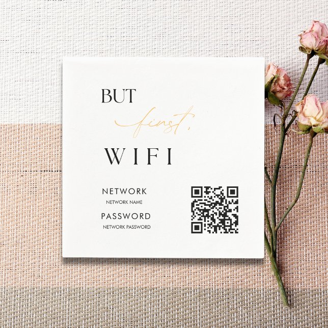 Bröllop-signatur för minimalistisk modern WiFi-lös Pappersservett (Skapare uppladdad)