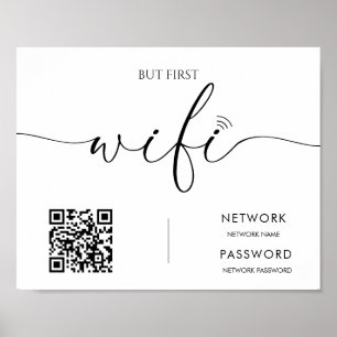 Bröllop-signatur för minimalistisk modern WiFi-lös Poster