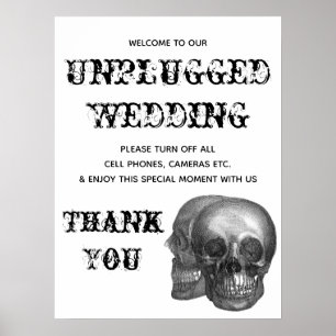 Bröllop-signatur för oansluten Skull Poster