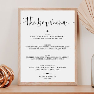 Bröllop-signatur för Pub-menu-chaufförer för moder Poster