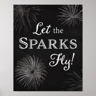 Bröllop signerar Fireworks Låt Sparks flyga Poster