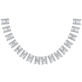 ☆ BRÖLLOP ☆ Silver Glitter Vimplar