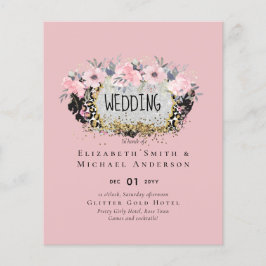 BRÖLLOP - Silver Rosegold Blommigt Girly Glitter