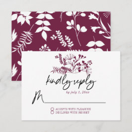 Bröllop Simple Modern Burgundy OSA kort