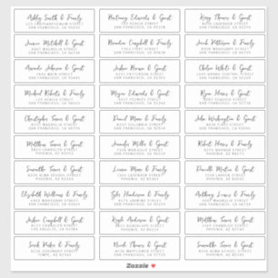 Bröllop Simple Modern Chic Guest Namn Adress Klistermärken