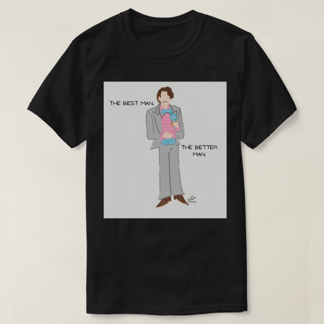 Bröllop Singer Best Man Sticker T Shirt (Design framsida)