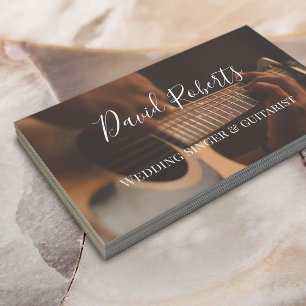 Bröllop Singer & Guitarist Typografi Visitkort