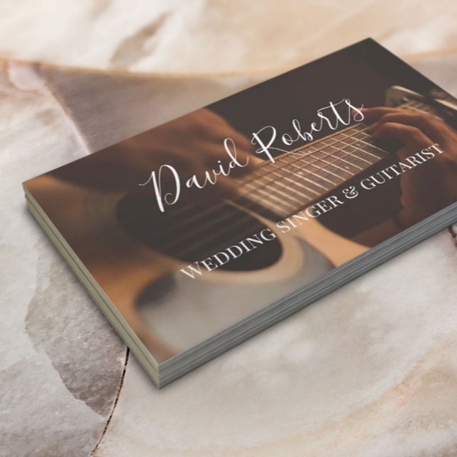 Bröllop Singer & Guitarist Typografi Visitkort (Skapare uppladdad)
