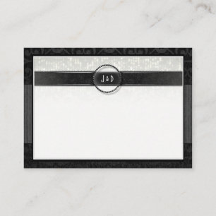 Bröllop-sitkort - BLANK Black & White Deco Placeringskort