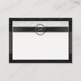 Bröllop-sitkort - BLANK Black & White Deco Placeringskort